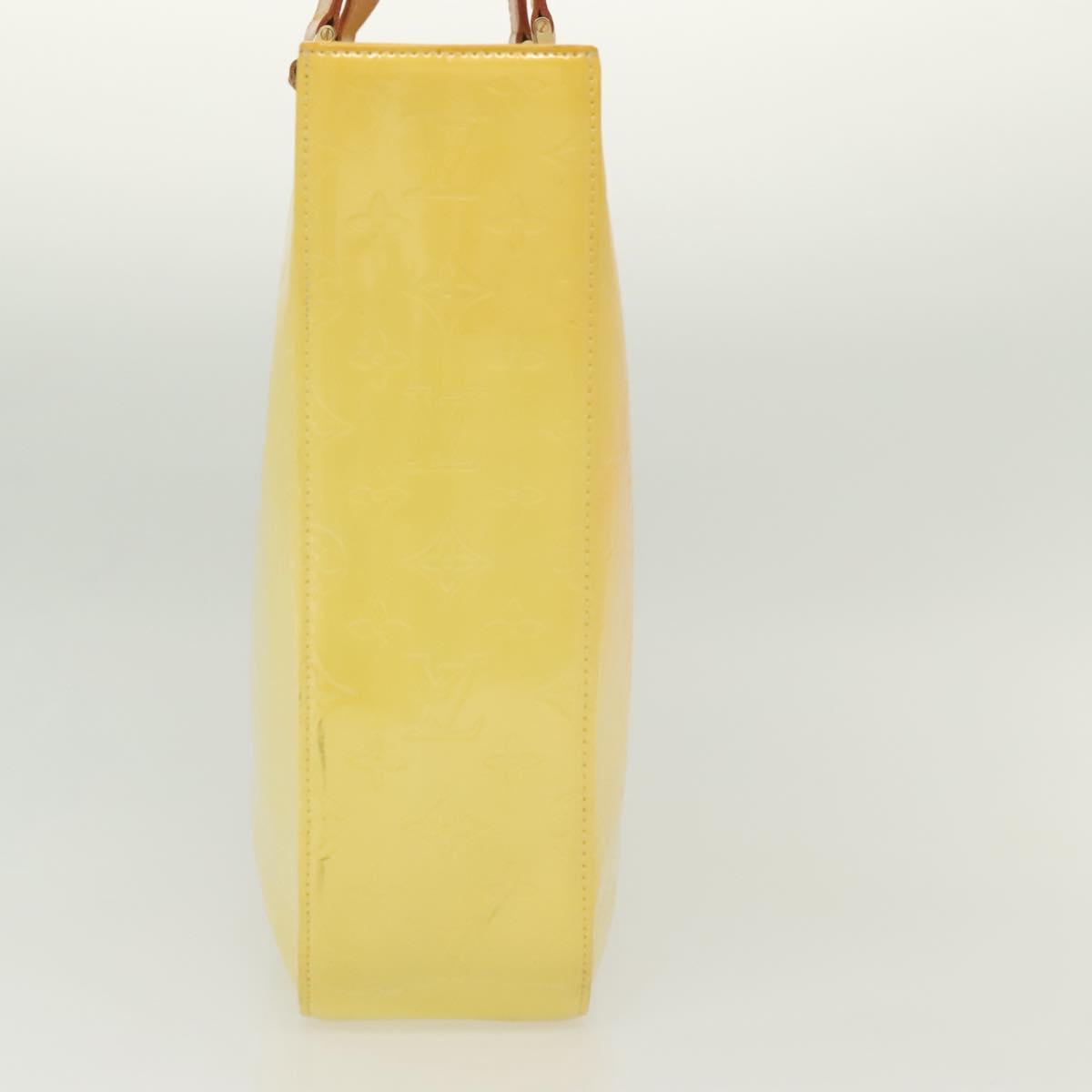 LOUIS VUITTON Monogram Vernis Columbus Tote Bag Lime Yellow M91047 Auth ep10370
