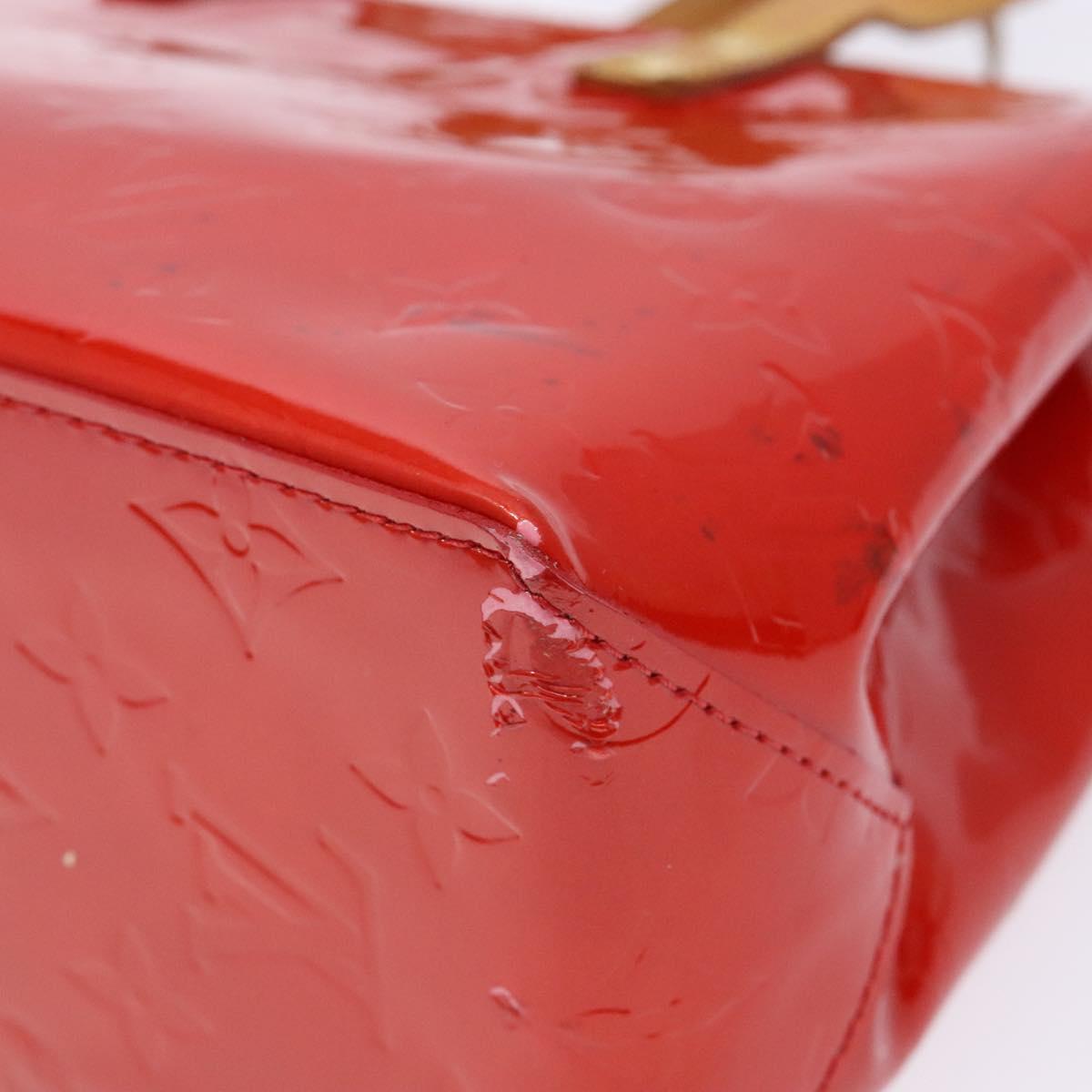 LOUIS VUITTON Monogram Vernis Reade PM Hand Bag Red Rouge M91088 LV Auth ep10371