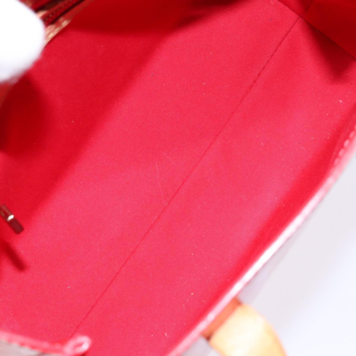 LOUIS VUITTON Monogram Vernis Reade PM Hand Bag Red Rouge M91088 LV Auth ep10371