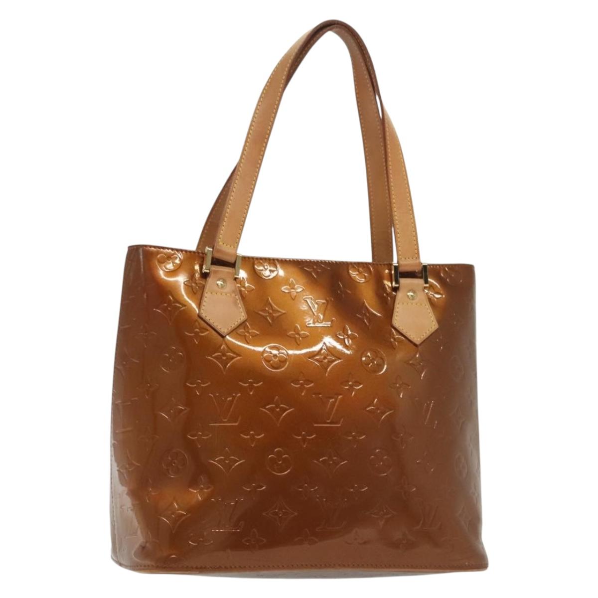 LOUIS VUITTON Monogram Vernis Houston Hand Bag Bronze M91122 LV Auth ep10376