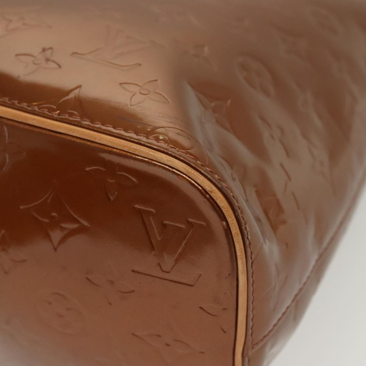 LOUIS VUITTON Monogram Vernis Houston Hand Bag Bronze M91122 LV Auth ep10376