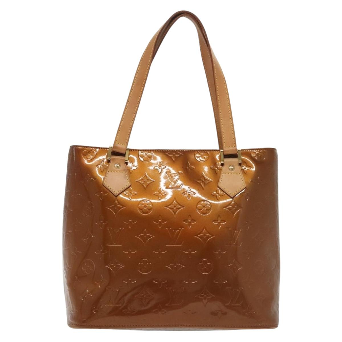 LOUIS VUITTON Monogram Vernis Houston Hand Bag Bronze M91122 LV Auth ep10376