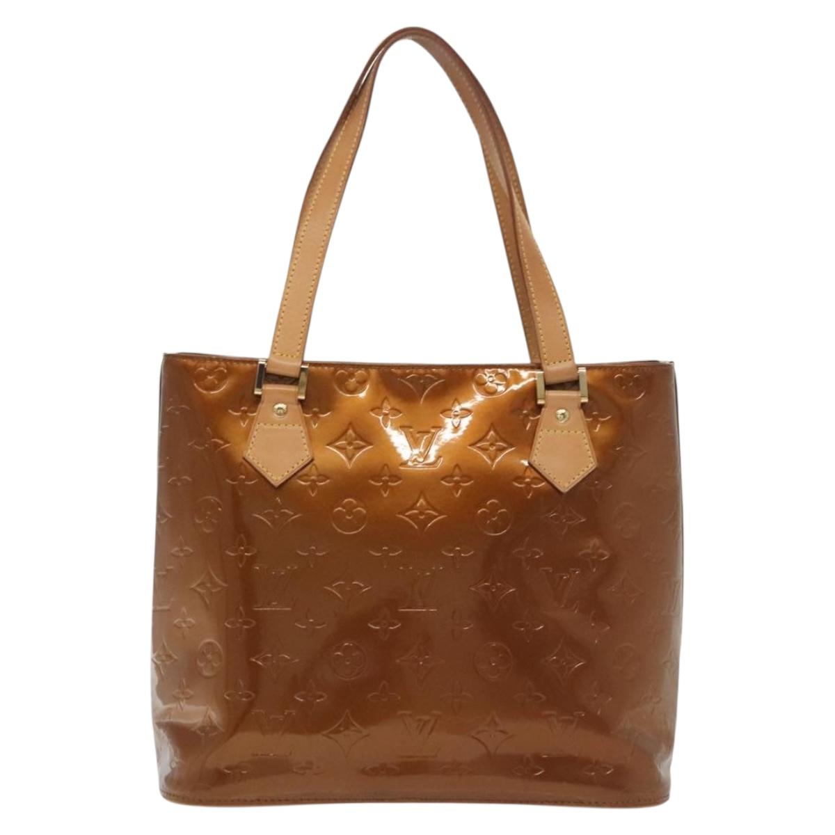 LOUIS VUITTON Monogram Vernis Houston Hand Bag Bronze M91122 LV Auth ep10376