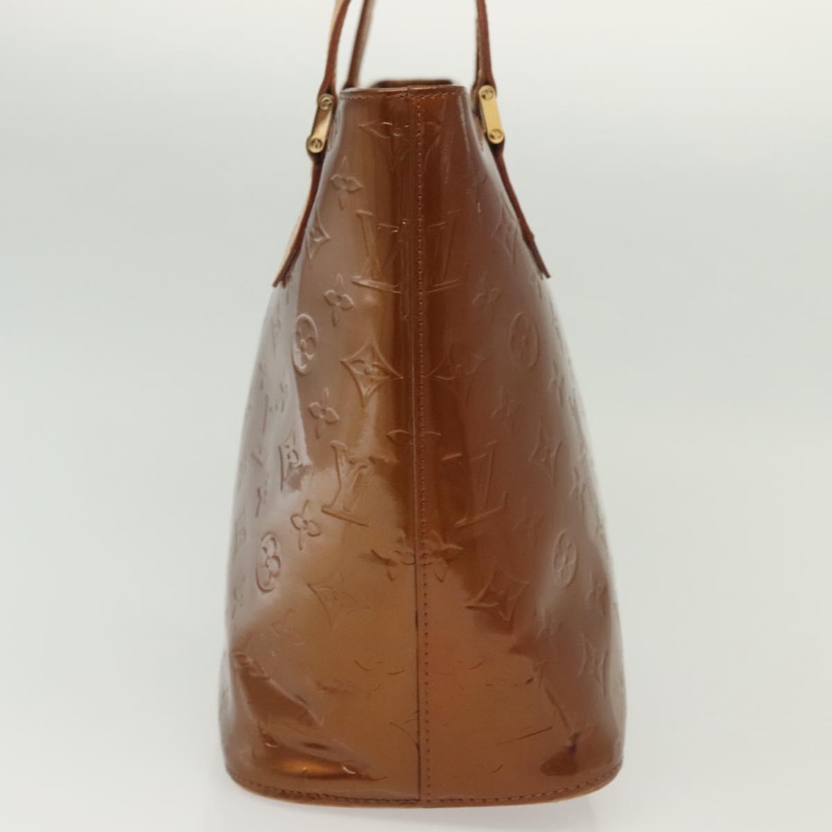 LOUIS VUITTON Monogram Vernis Houston Hand Bag Bronze M91122 LV Auth ep10376