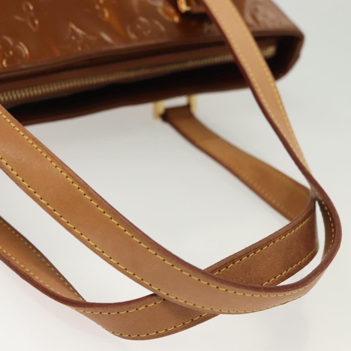 LOUIS VUITTON Monogram Vernis Houston Hand Bag Bronze M91122 LV Auth ep10376