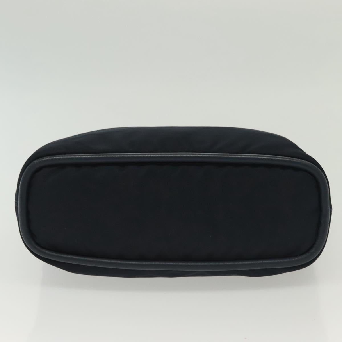 CELINE Hand Bag Nylon Navy Gold Auth ep10381