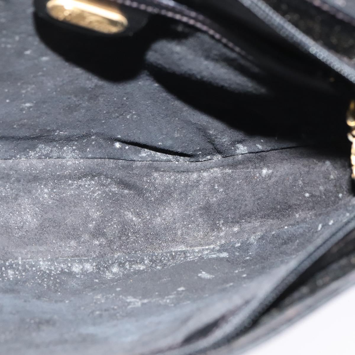 GUCCI Web Sherry Line Shoulder Bag Leather Black Gold 001 406 0552 Auth ep10387