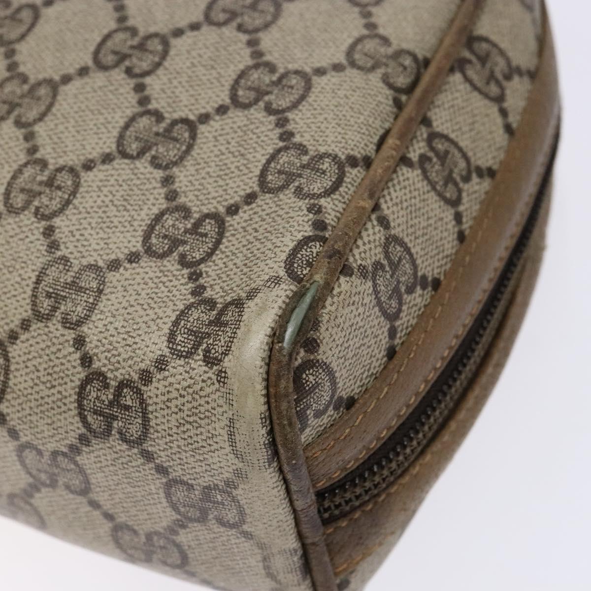 GUCCI GG Supreme Clutch Bag PVC Beige Auth ep10390
