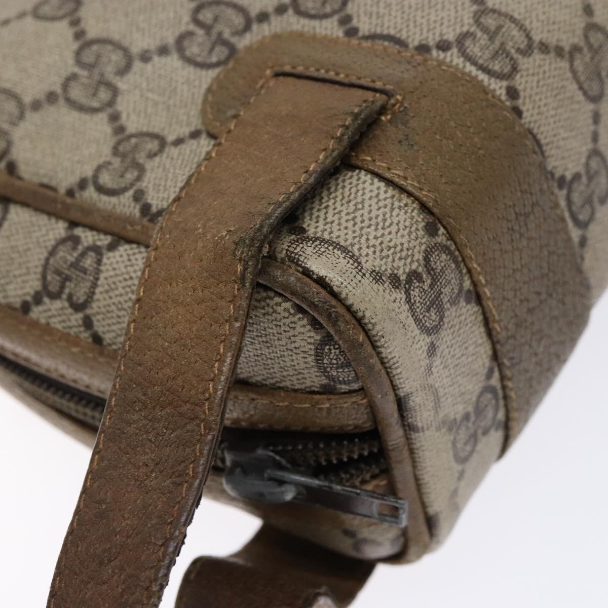 GUCCI GG Supreme Clutch Bag PVC Beige Auth ep10390