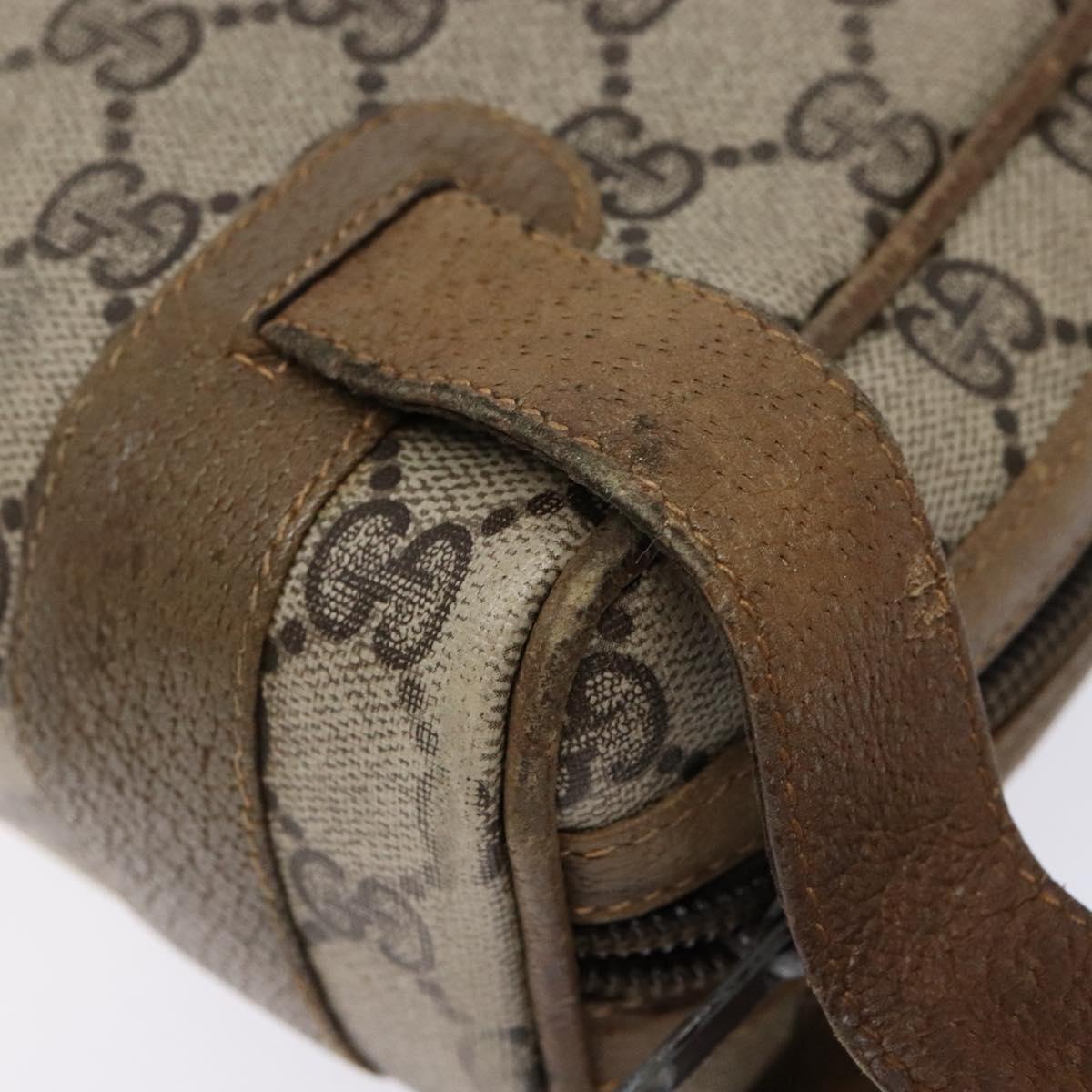 GUCCI GG Supreme Clutch Bag PVC Beige Auth ep10390