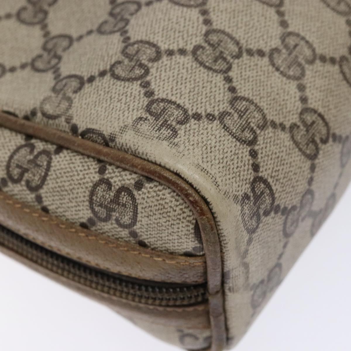 GUCCI GG Supreme Clutch Bag PVC Beige Auth ep10390