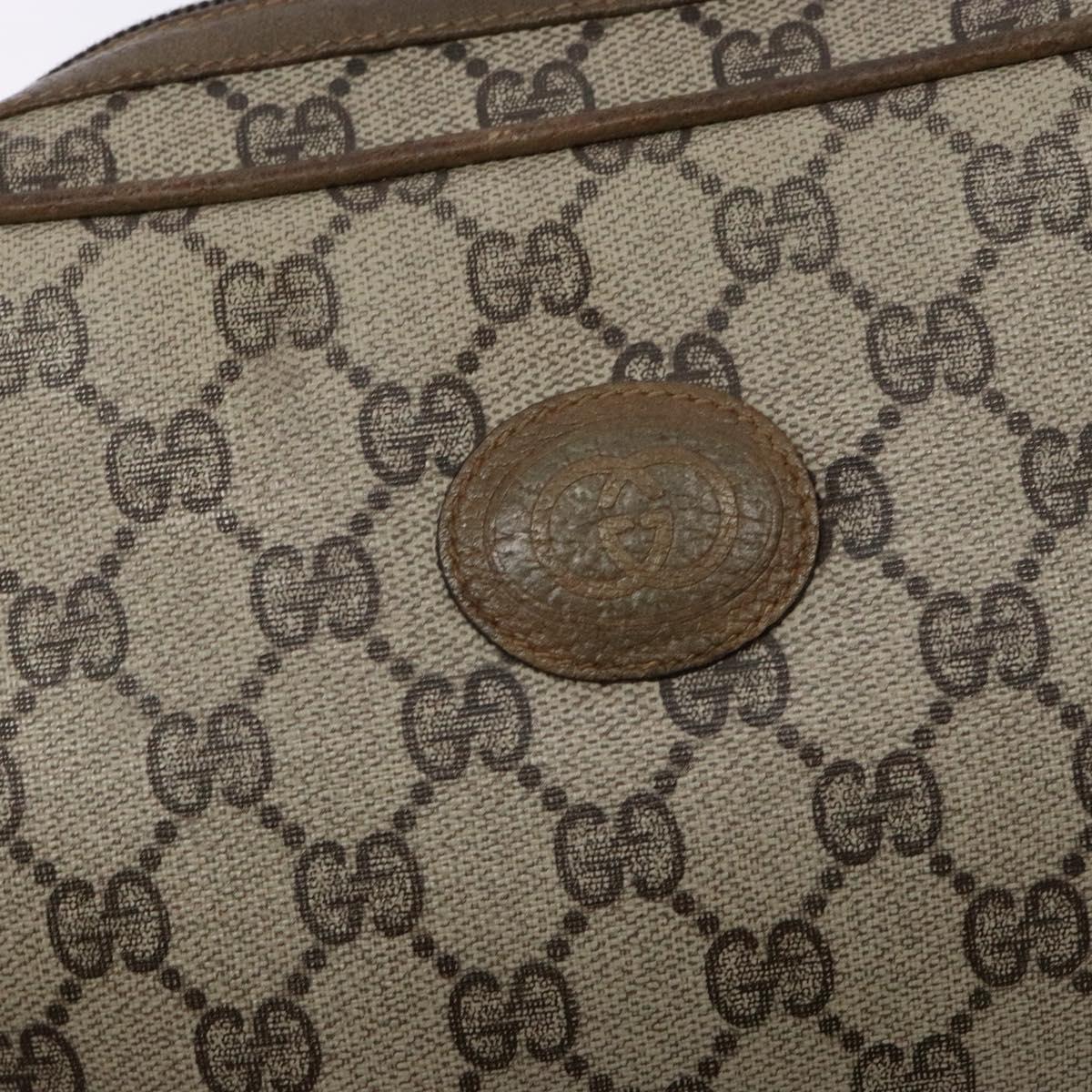 GUCCI GG Supreme Clutch Bag PVC Beige Auth ep10390