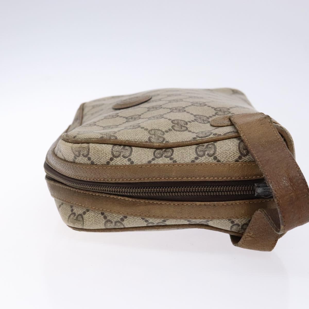GUCCI GG Supreme Clutch Bag PVC Beige Auth ep10390