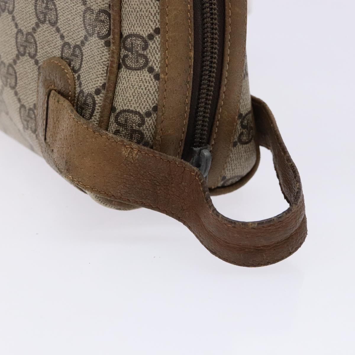 GUCCI GG Supreme Clutch Bag PVC Beige Auth ep10390