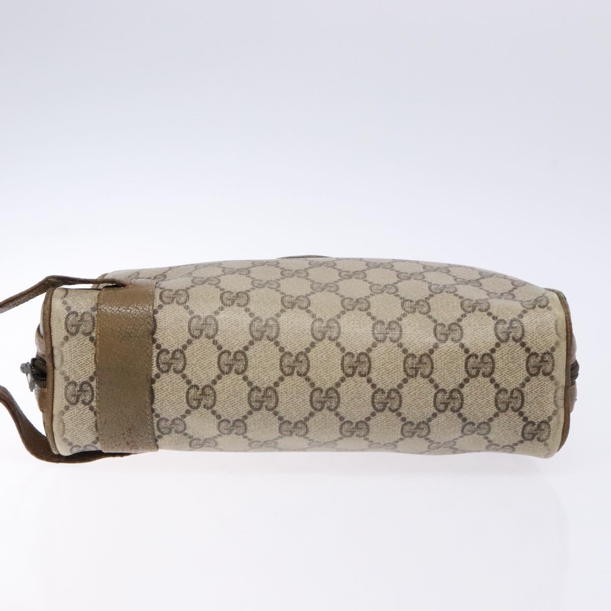 GUCCI GG Supreme Clutch Bag PVC Beige Auth ep10390