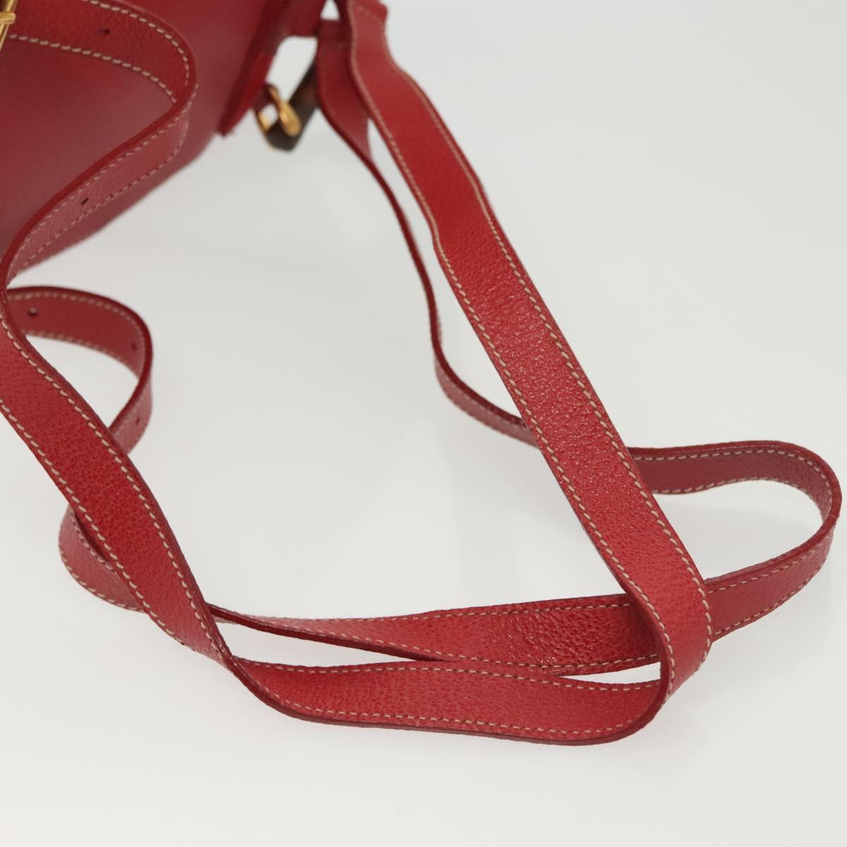 GUCCI Bamboo Backpack Suede Red Gold 003 1705 0030 Auth ep10393