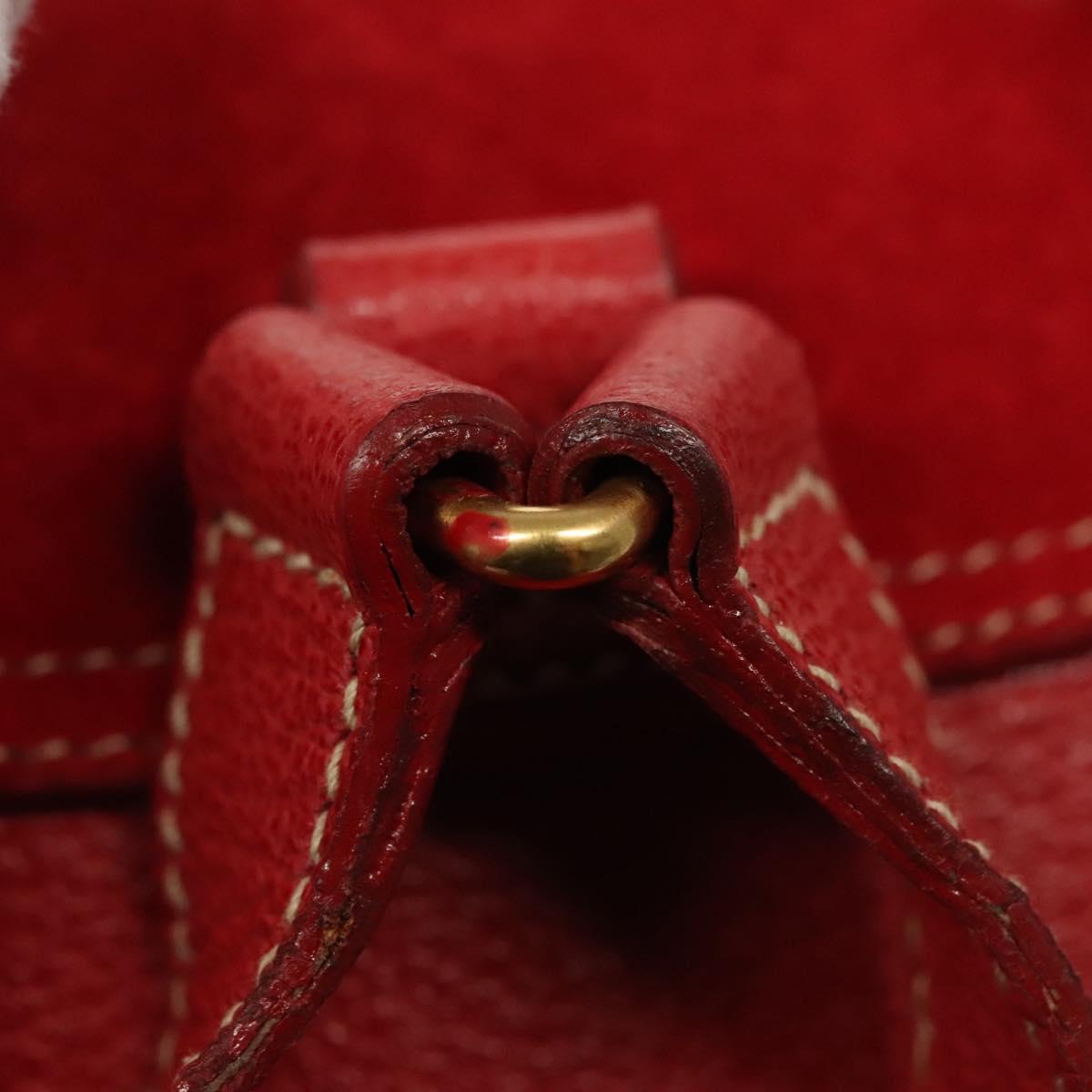 GUCCI Bamboo Backpack Suede Red Gold 003 1705 0030 Auth ep10393