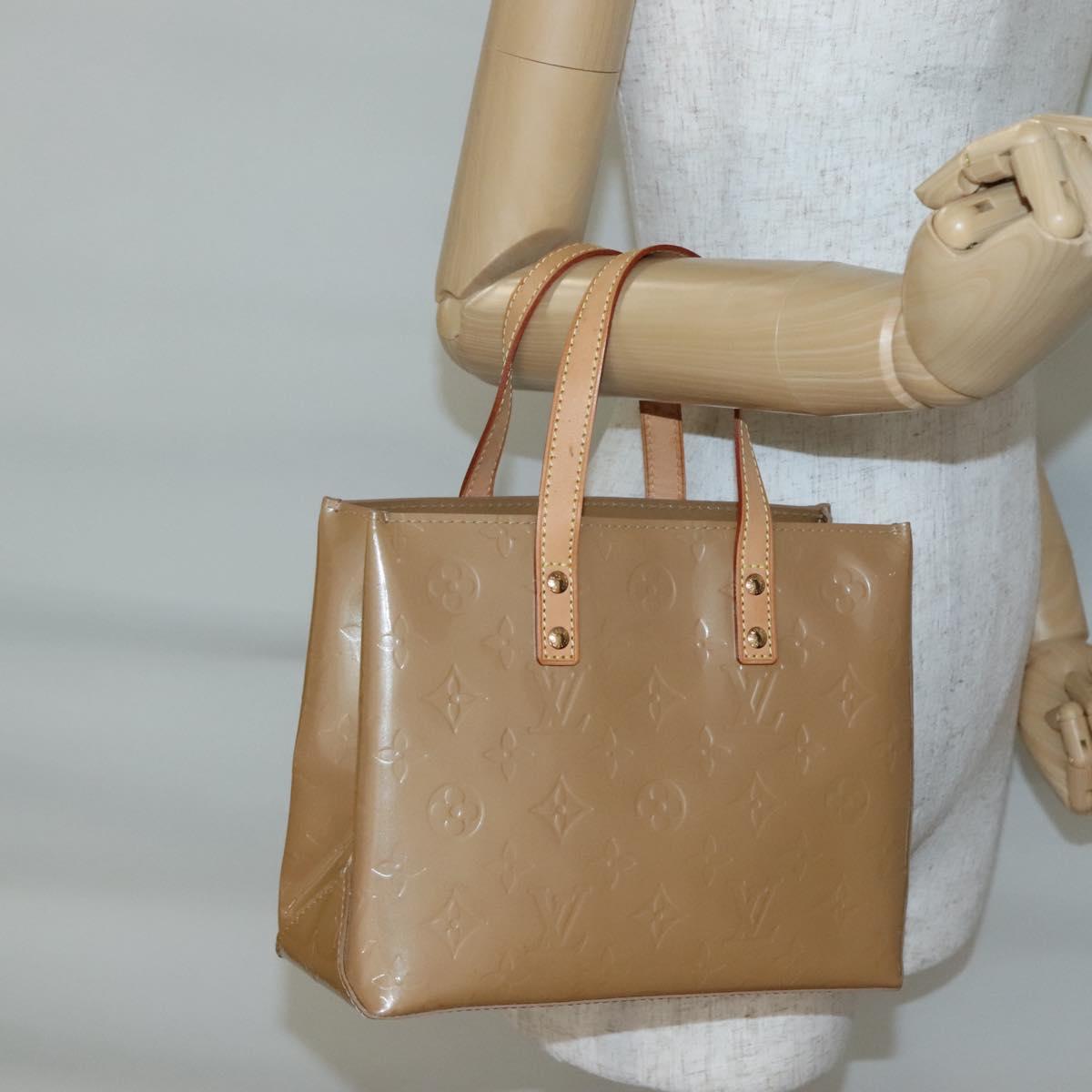 LOUIS VUITTON Monogram Vernis Reade PM Hand Bag Noisette M91334 LV Auth ep10399