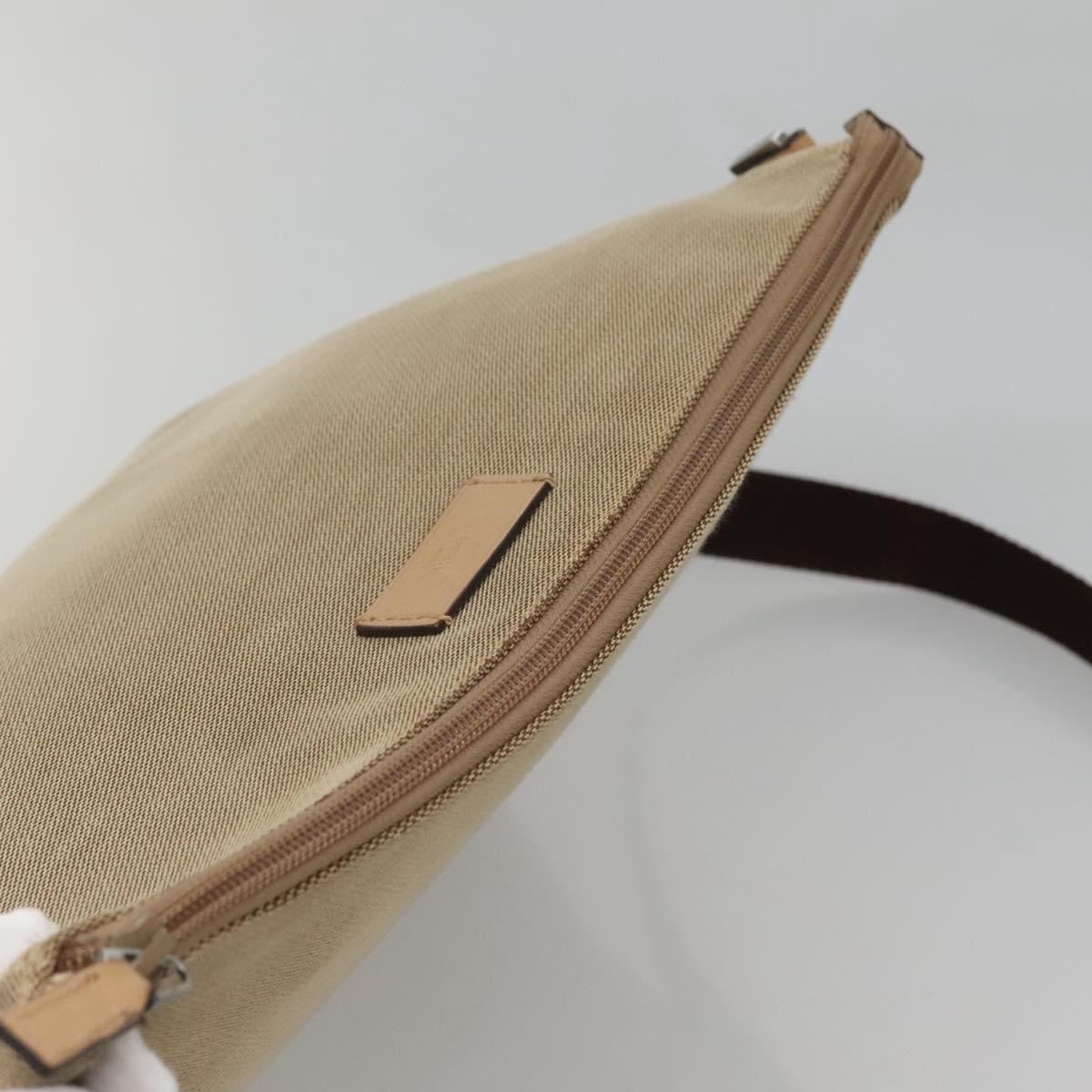 GUCCI Guccissima Shoulder Bag Canvas Beige Silver 257301 Auth ep10403