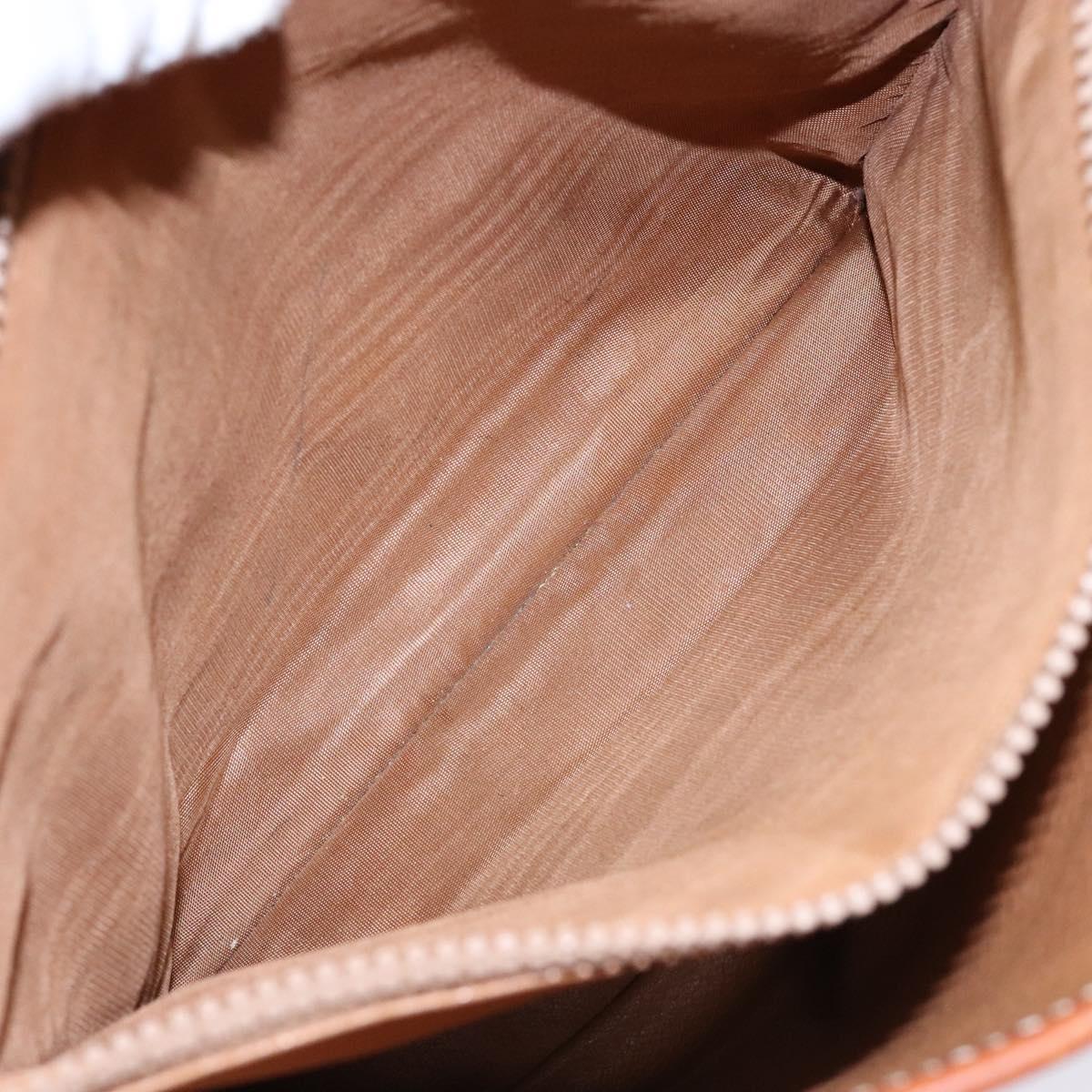 CELINE Macadam Canvas Hand Bag PVC Leather Brown Gold Auth ep10409