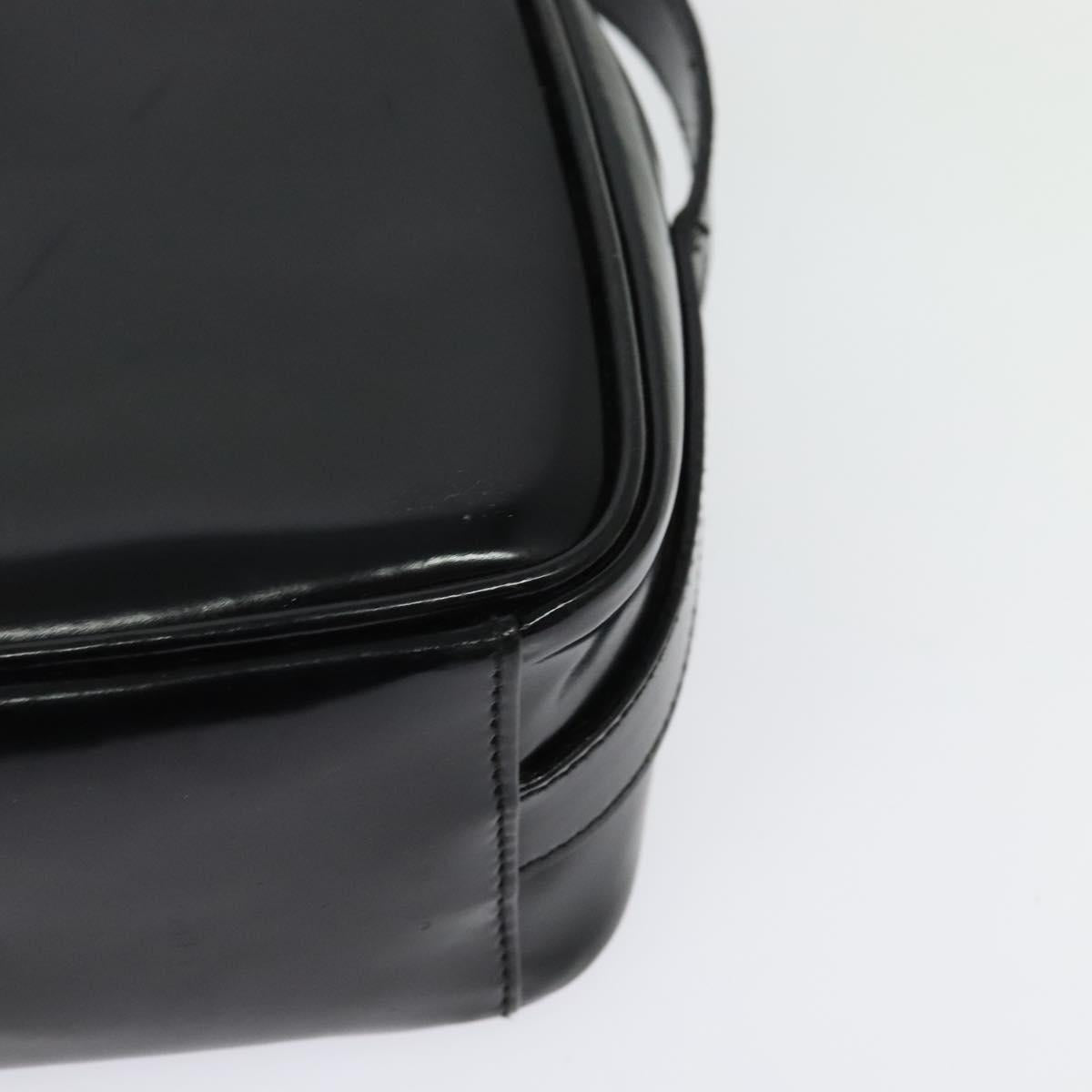 GUCCI Shoulder Bag Patent leather Black Silver Auth ep10410