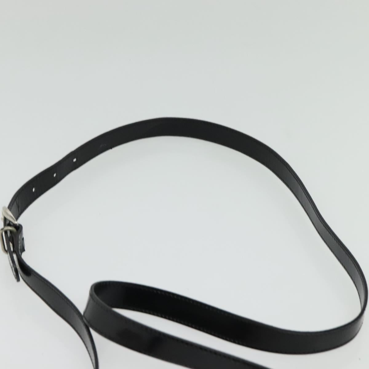 GUCCI Shoulder Bag Patent leather Black Silver Auth ep10410