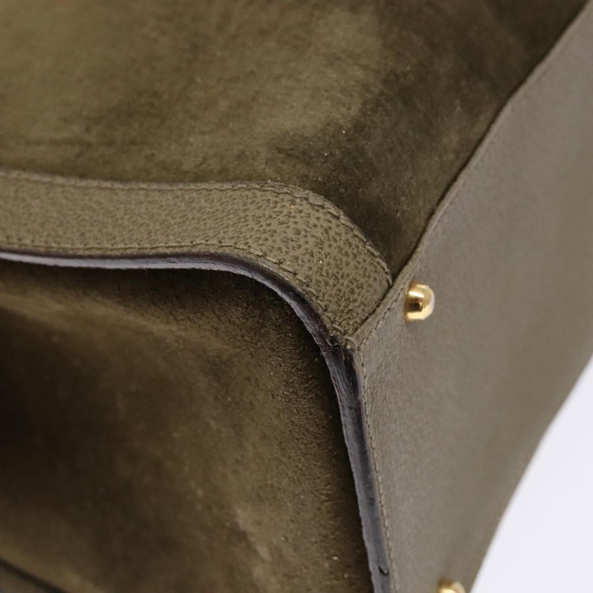 GUCCI Bamboo Hand Bag Suede Leather Brown Gold 002 1186 0260 Auth ep10426