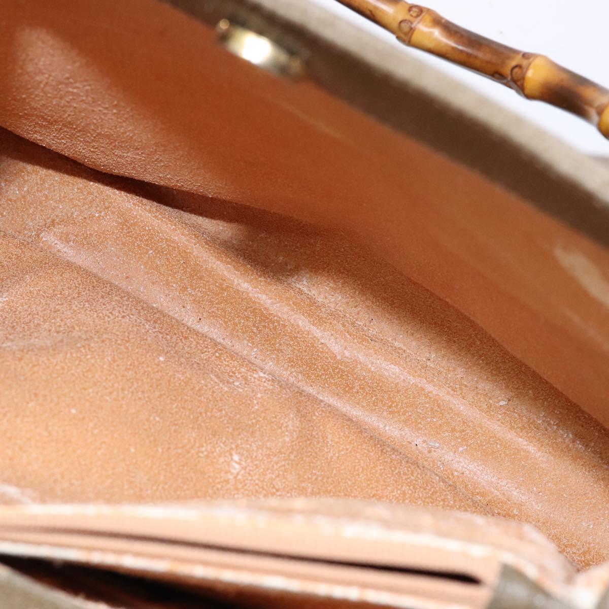 GUCCI Bamboo Hand Bag Suede Leather Brown Gold 002 1186 0260 Auth ep10426