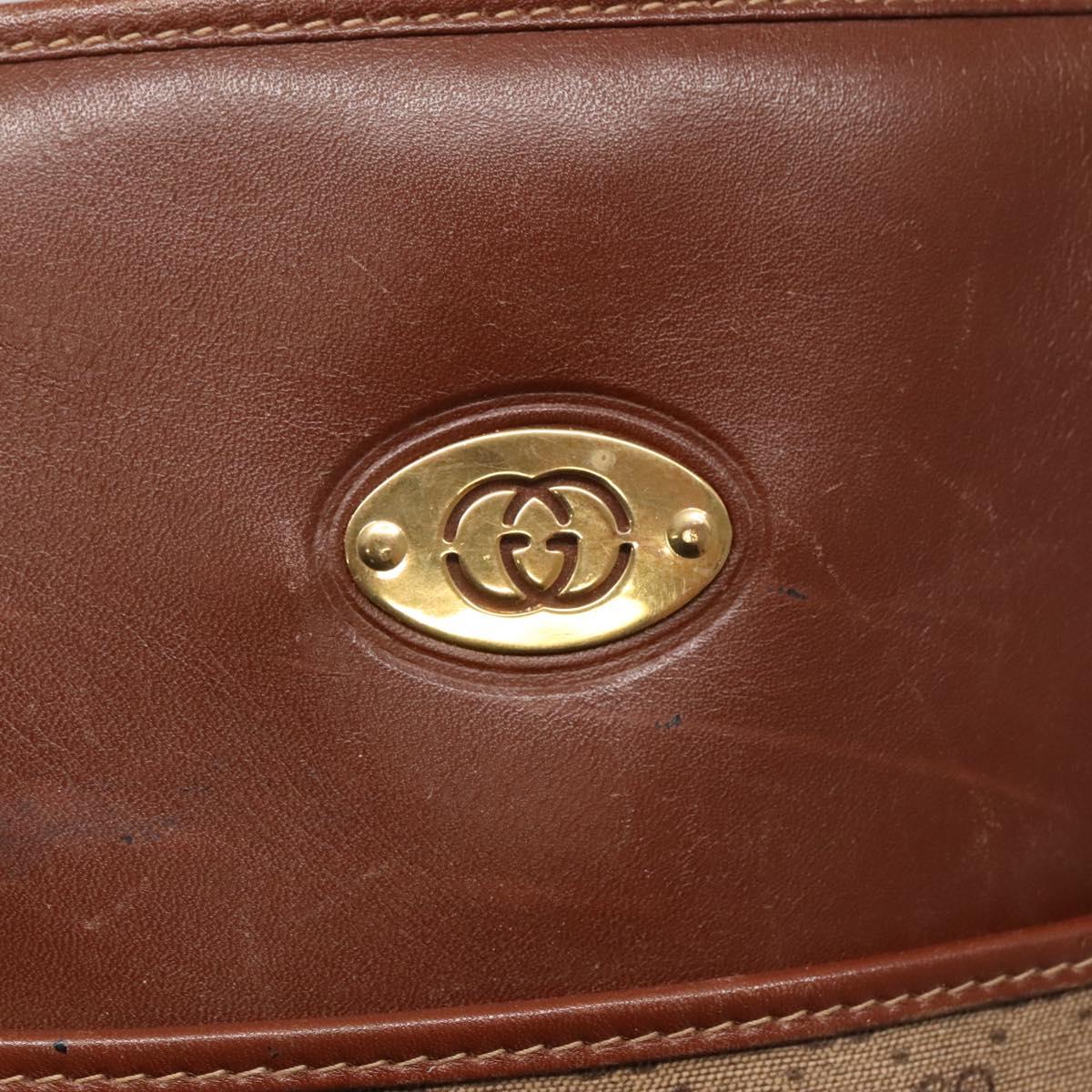 GUCCI Micro GG Supreme Tote Bag PVC Beige Gold 002 37 0035 Auth ep10439