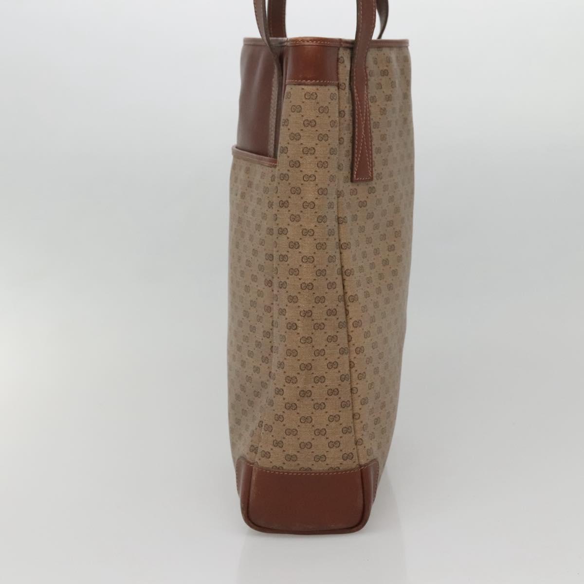 GUCCI Micro GG Supreme Tote Bag PVC Beige Gold 002 37 0035 Auth ep10439
