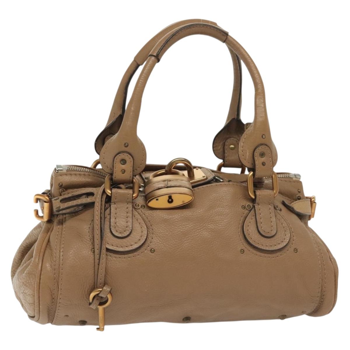 Chloe Paddington Hand Bag Leather Brown Gold Silver Auth ep10444