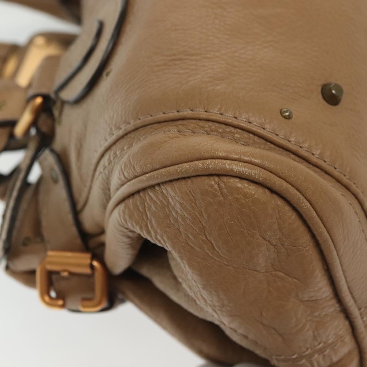 Chloe Paddington Hand Bag Leather Brown Gold Silver Auth ep10444