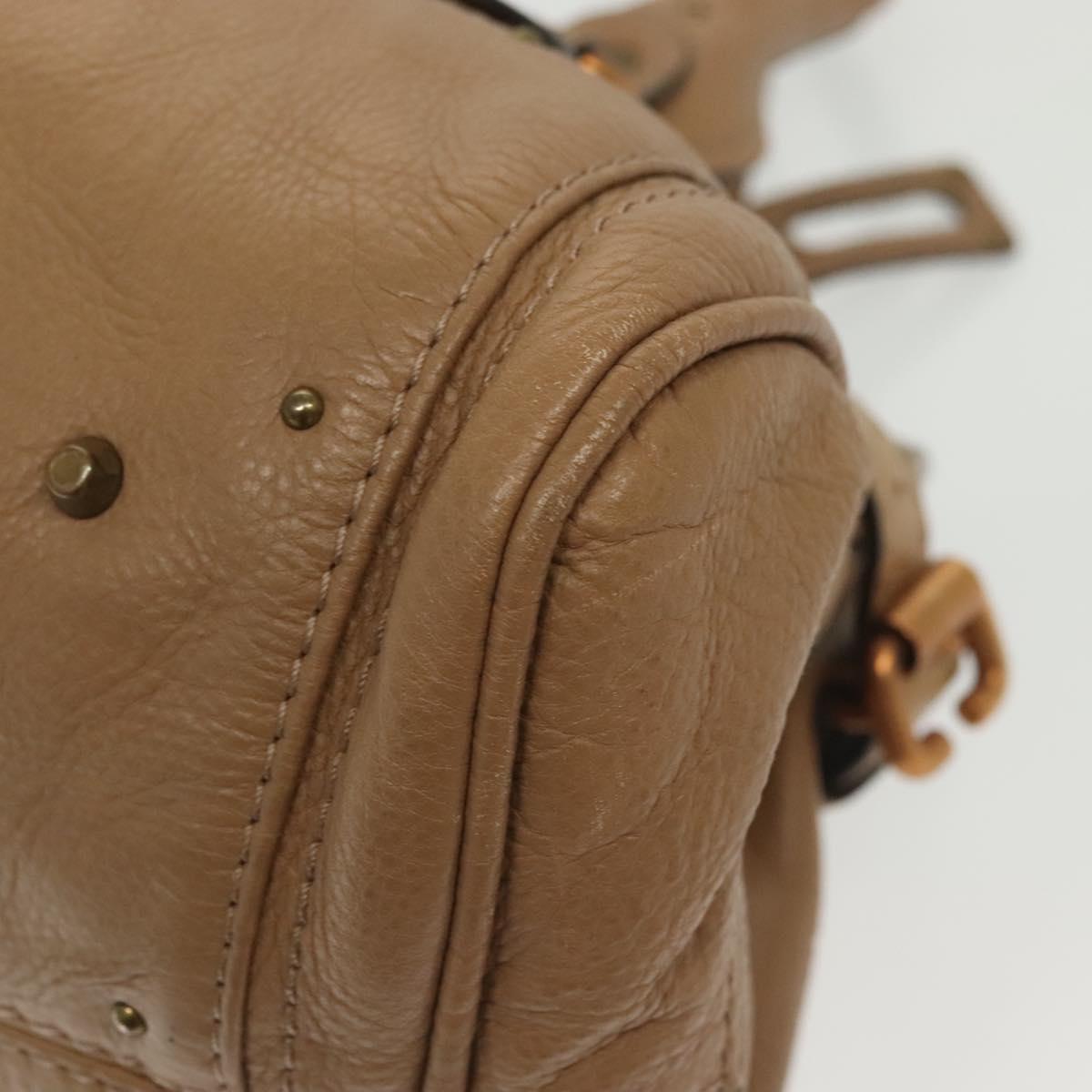 Chloe Paddington Hand Bag Leather Brown Gold Silver Auth ep10444