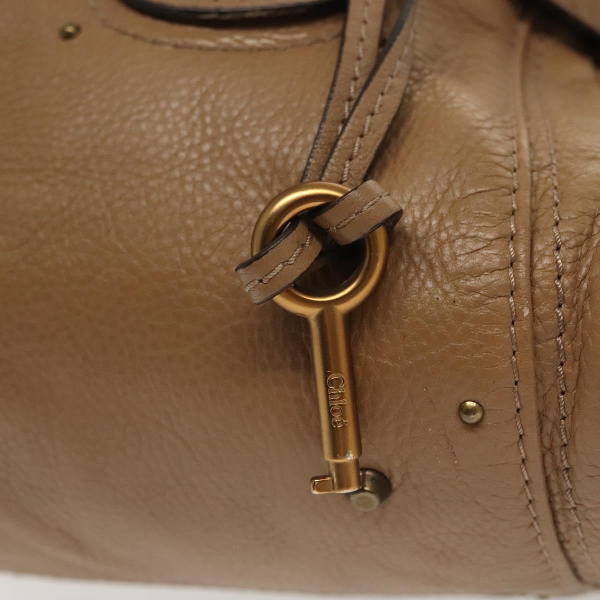 Chloe Paddington Hand Bag Leather Brown Gold Silver Auth ep10444