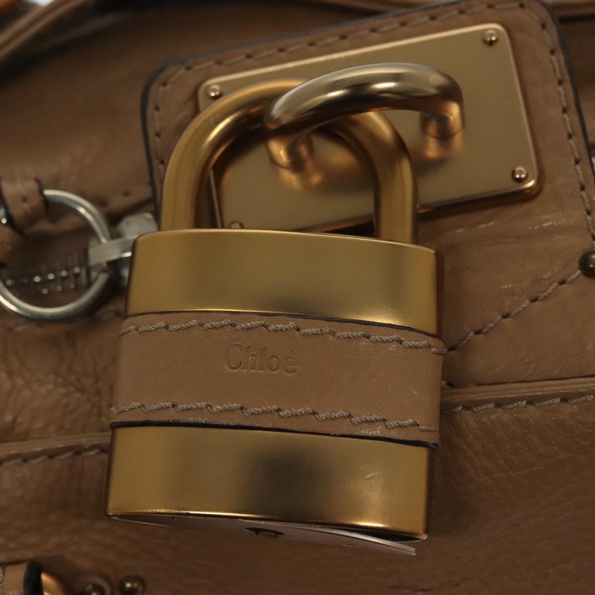 Chloe Paddington Hand Bag Leather Brown Gold Silver Auth ep10444