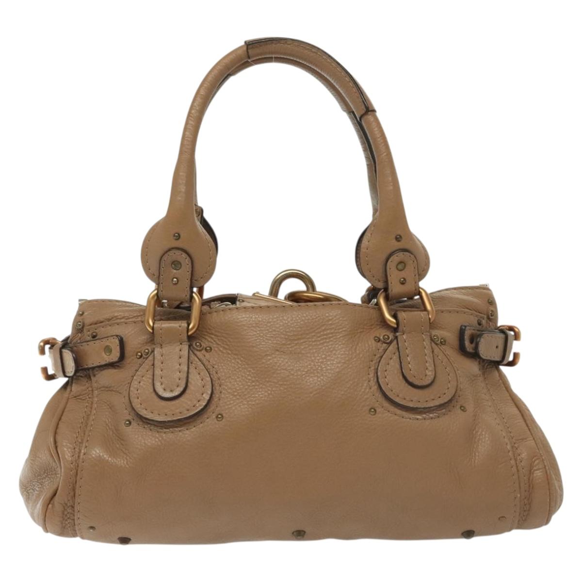 Chloe Paddington Hand Bag Leather Brown Gold Silver Auth ep10444