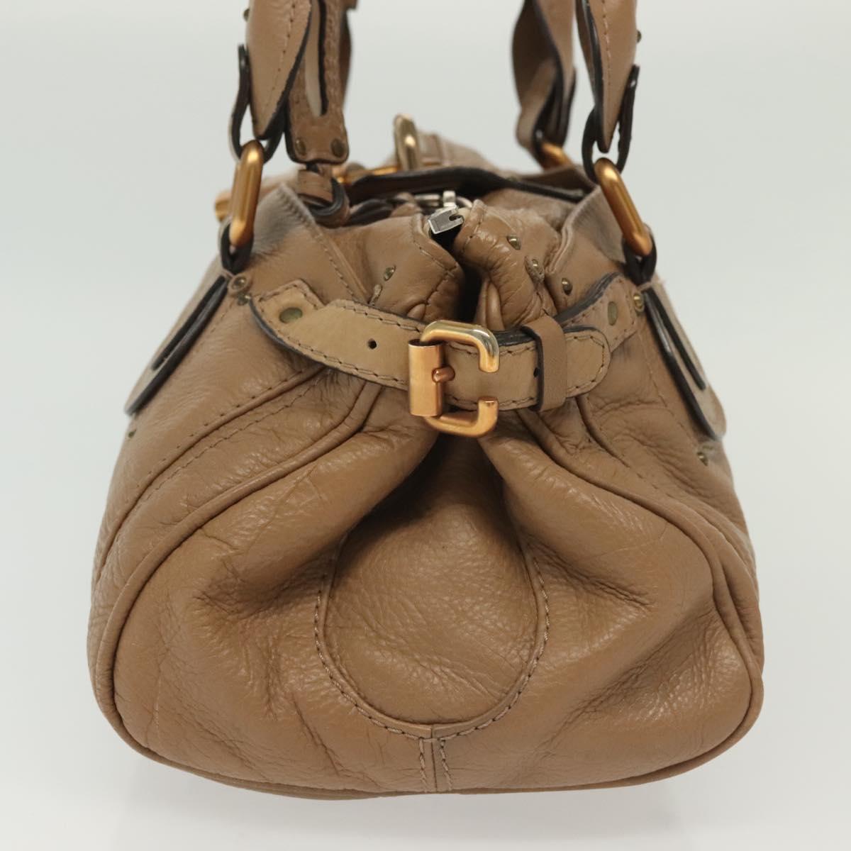 Chloe Paddington Hand Bag Leather Brown Gold Silver Auth ep10444