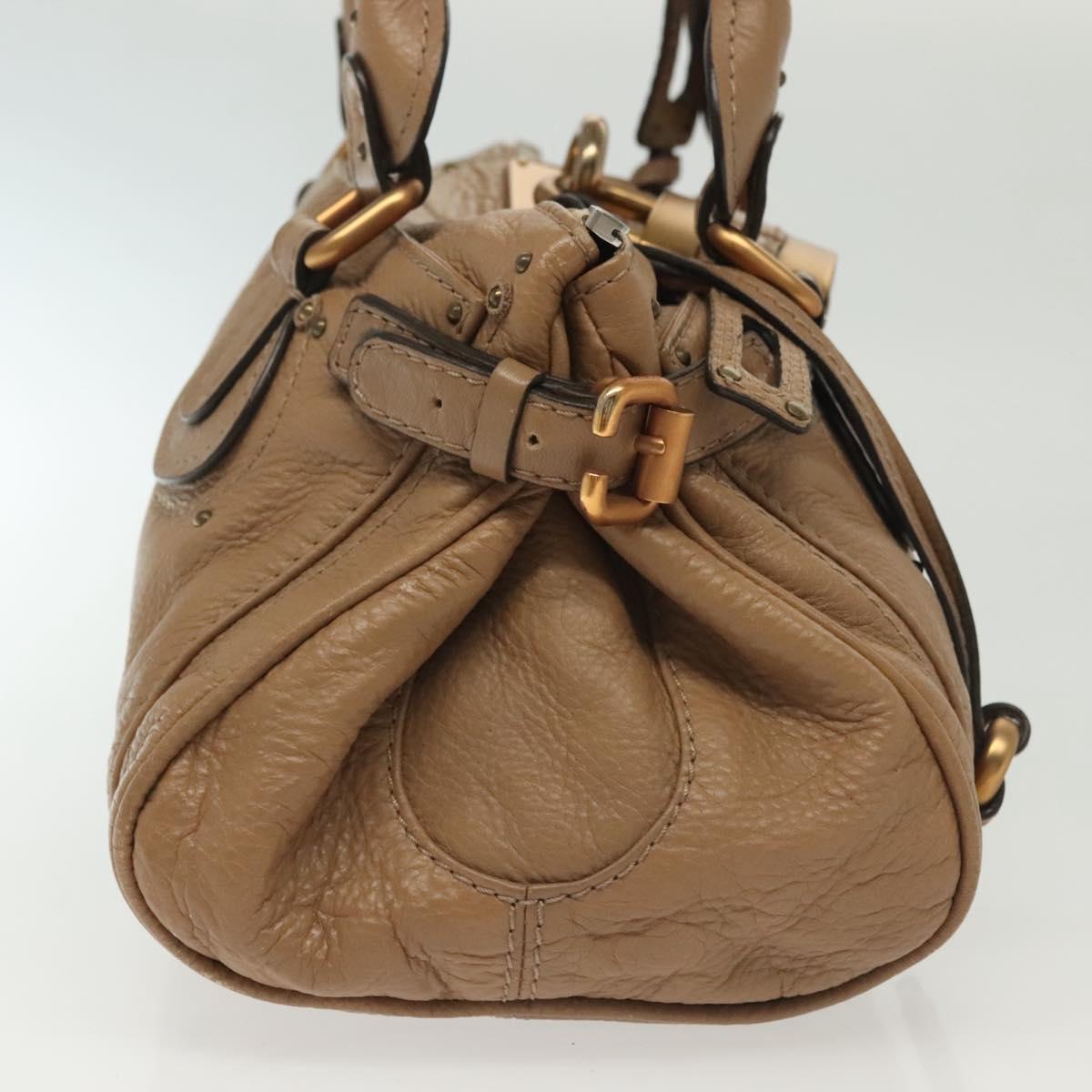 Chloe Paddington Hand Bag Leather Brown Gold Silver Auth ep10444