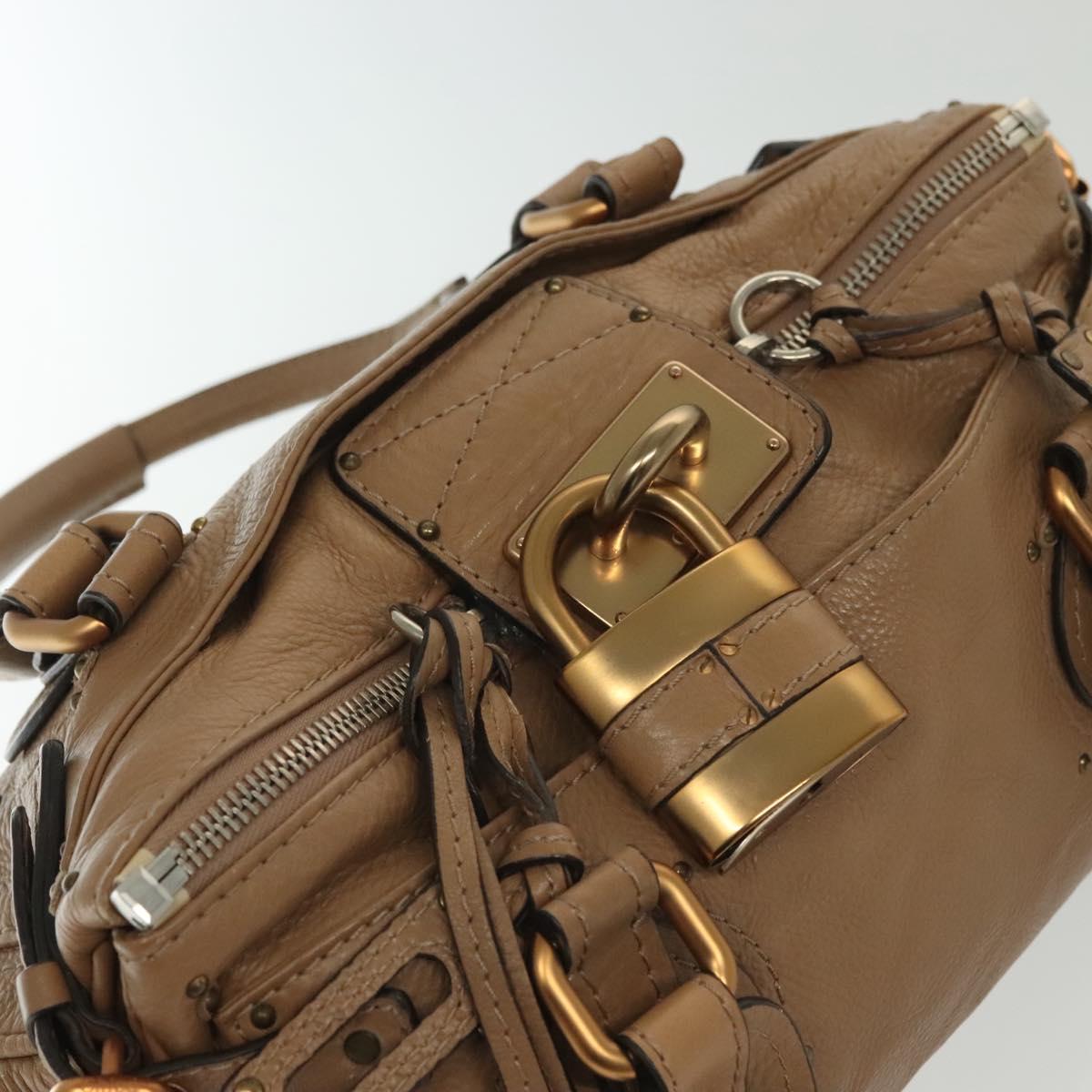 Chloe Paddington Hand Bag Leather Brown Gold Silver Auth ep10444