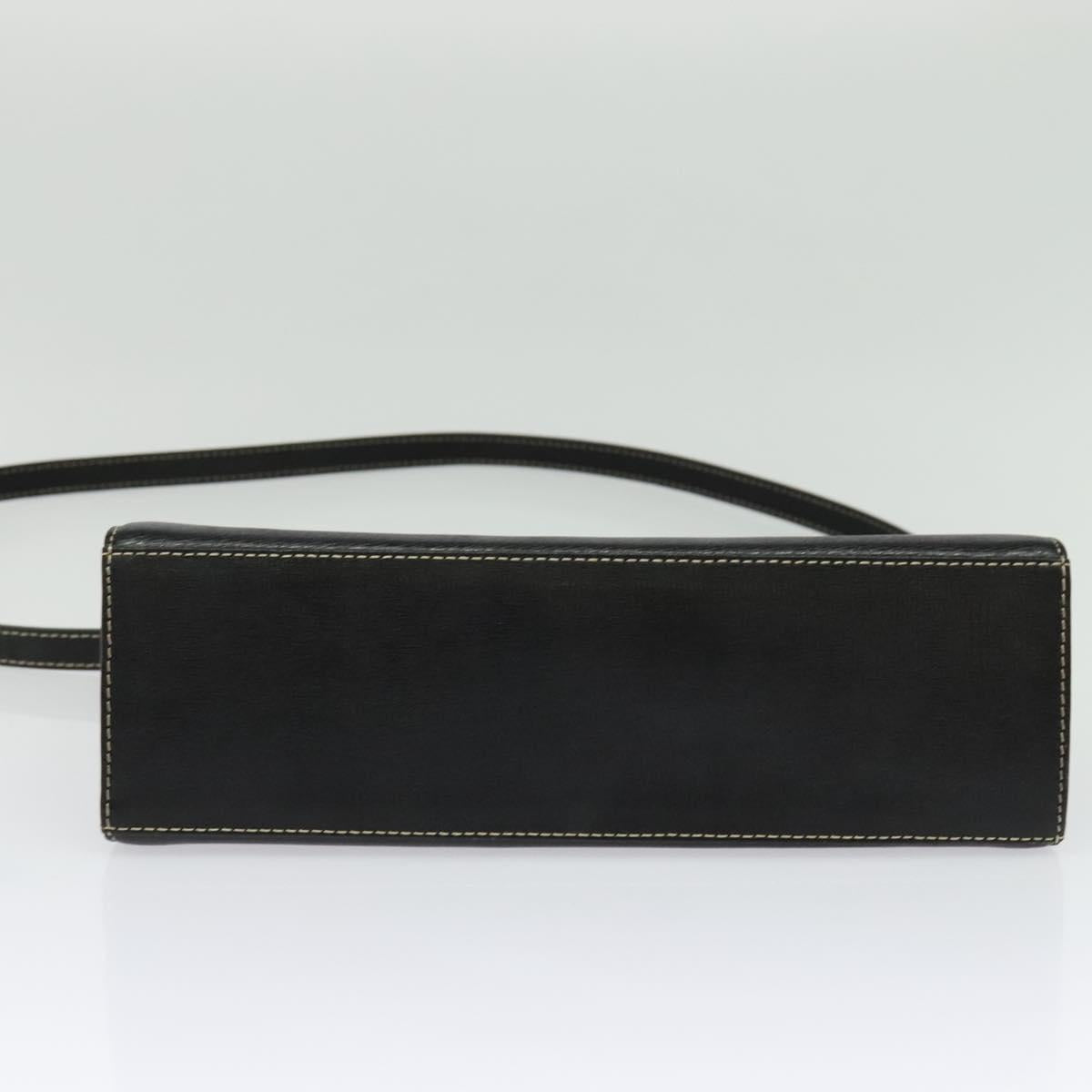 Burberrys Hand Bag Leather 2way Black Gold Auth ep10449
