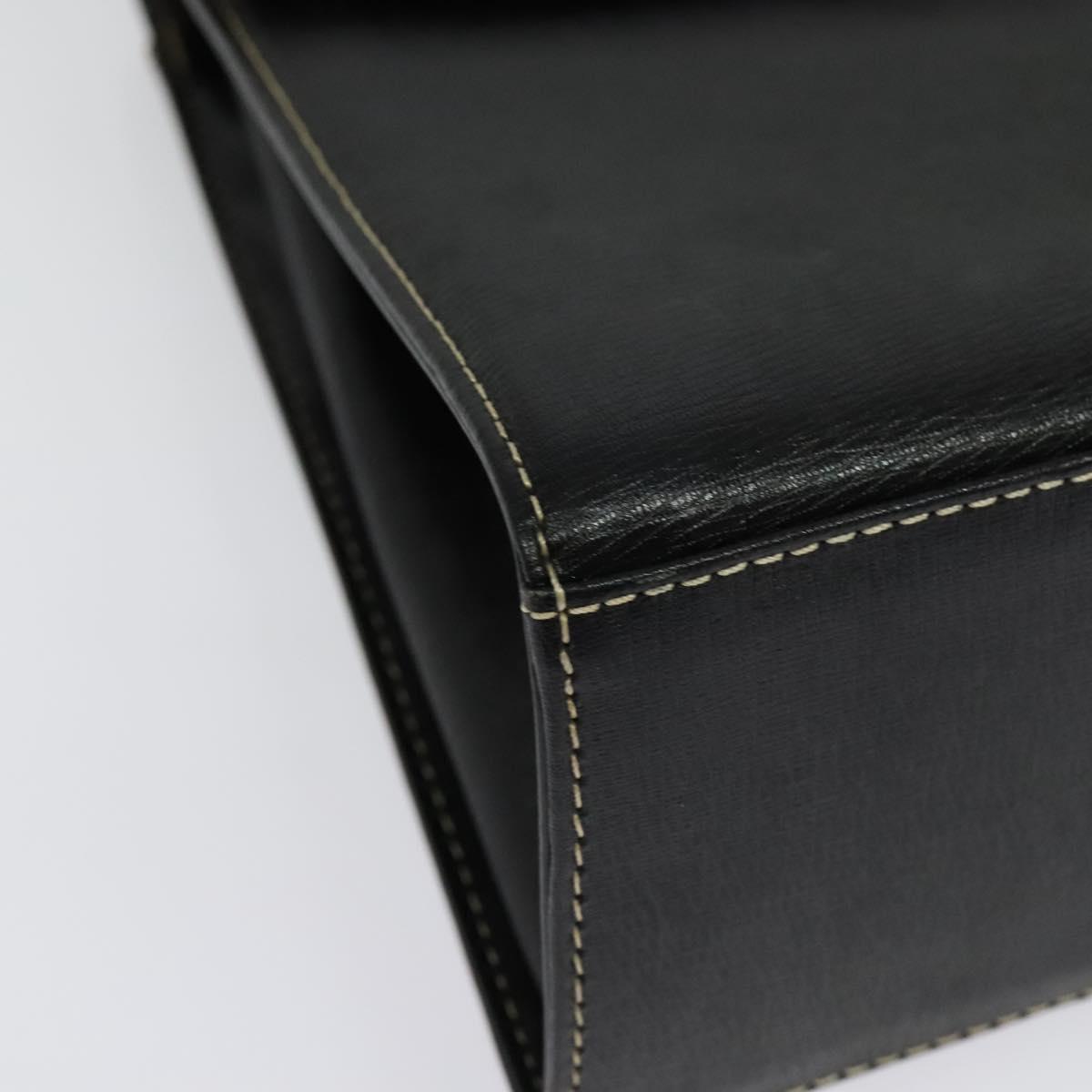 Burberrys Hand Bag Leather 2way Black Gold Auth ep10449