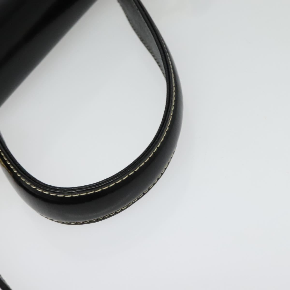 Burberrys Hand Bag Leather 2way Black Gold Auth ep10449
