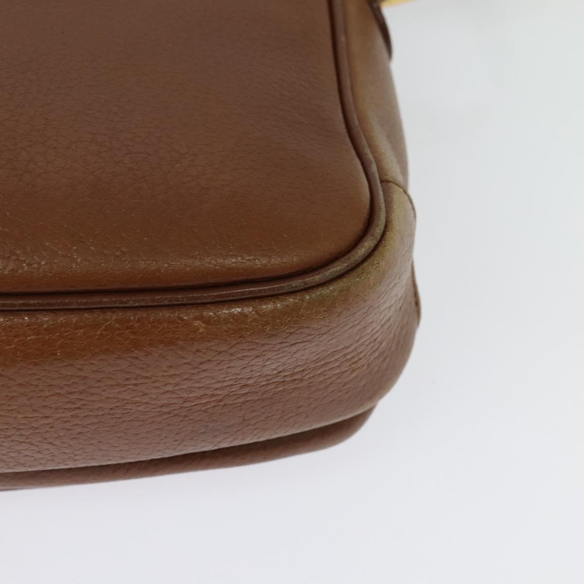 Burberrys Shoulder Bag Leather Brown Gold Auth ep10453