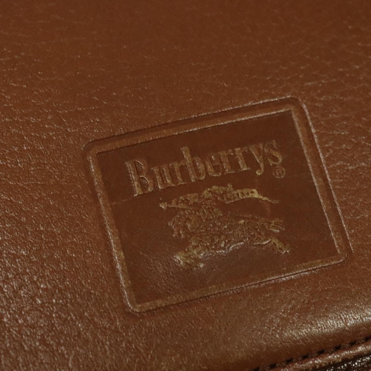 Burberrys Shoulder Bag Leather Brown Gold Auth ep10453