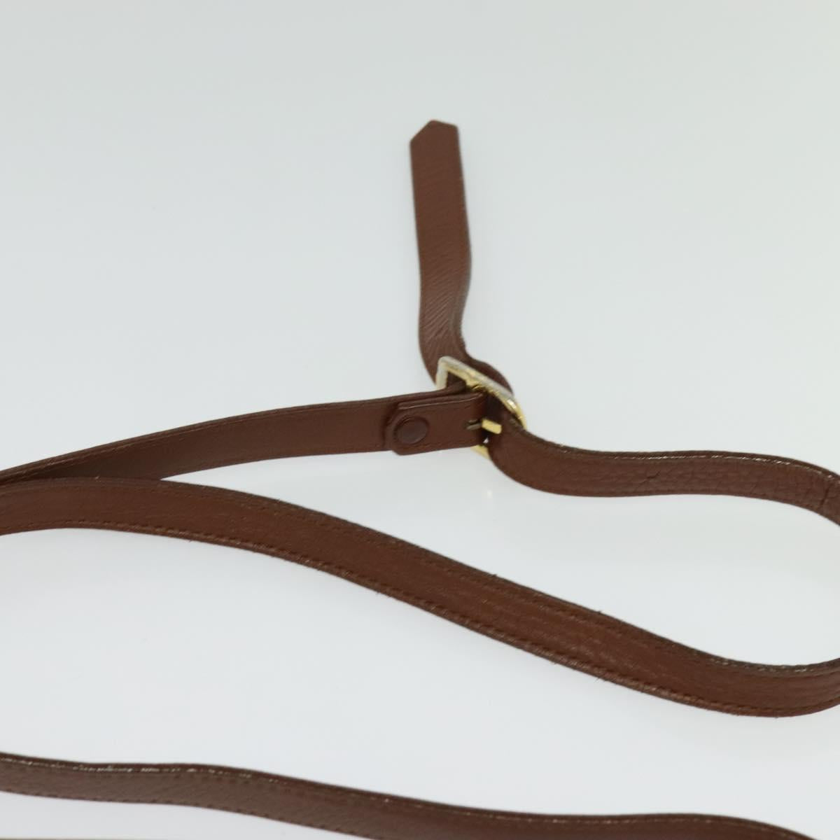 Burberrys Shoulder Bag Leather Brown Gold Auth ep10453