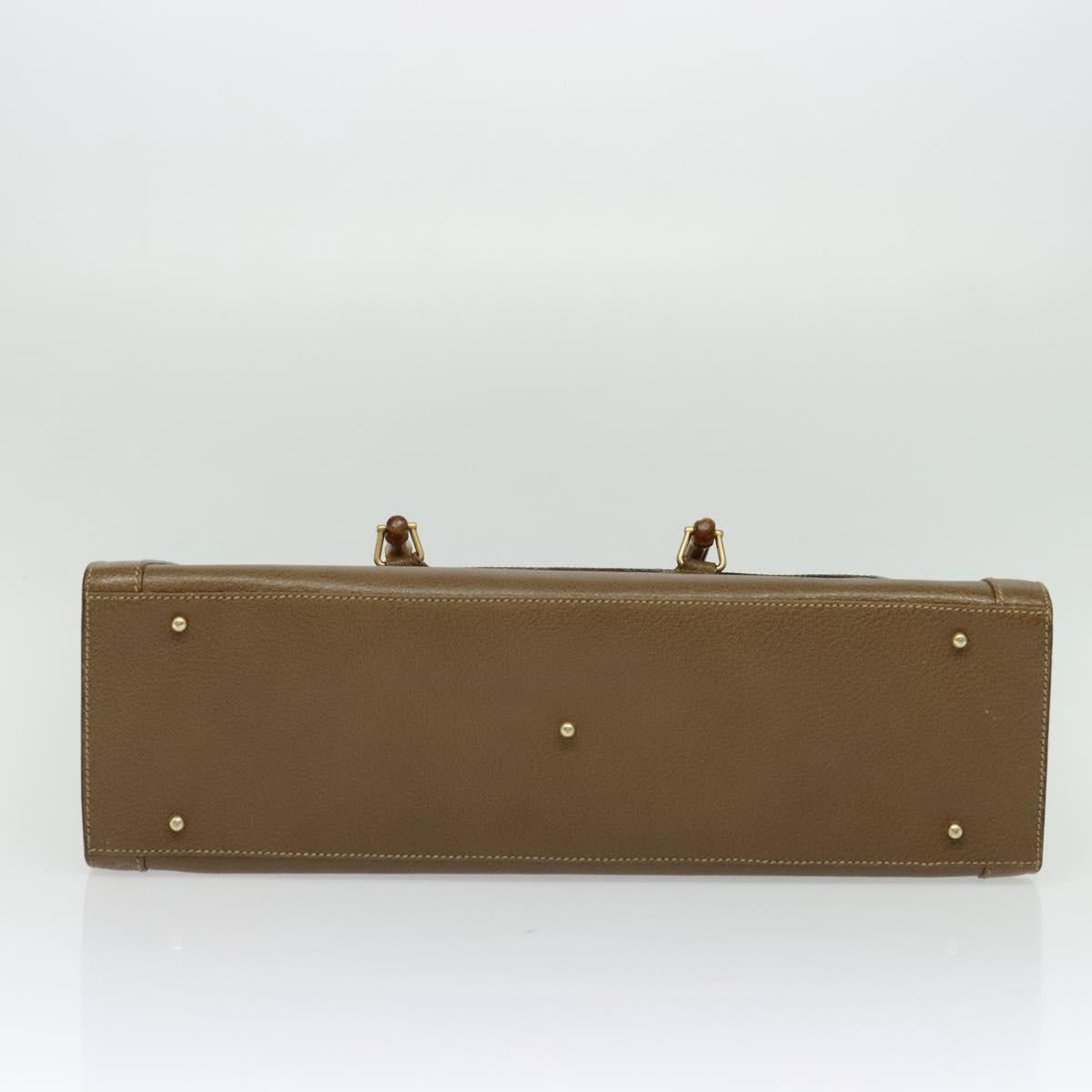 GUCCI Bamboo Hand Bag Leather Brown Gold 002 1186 0259 Auth ep10461