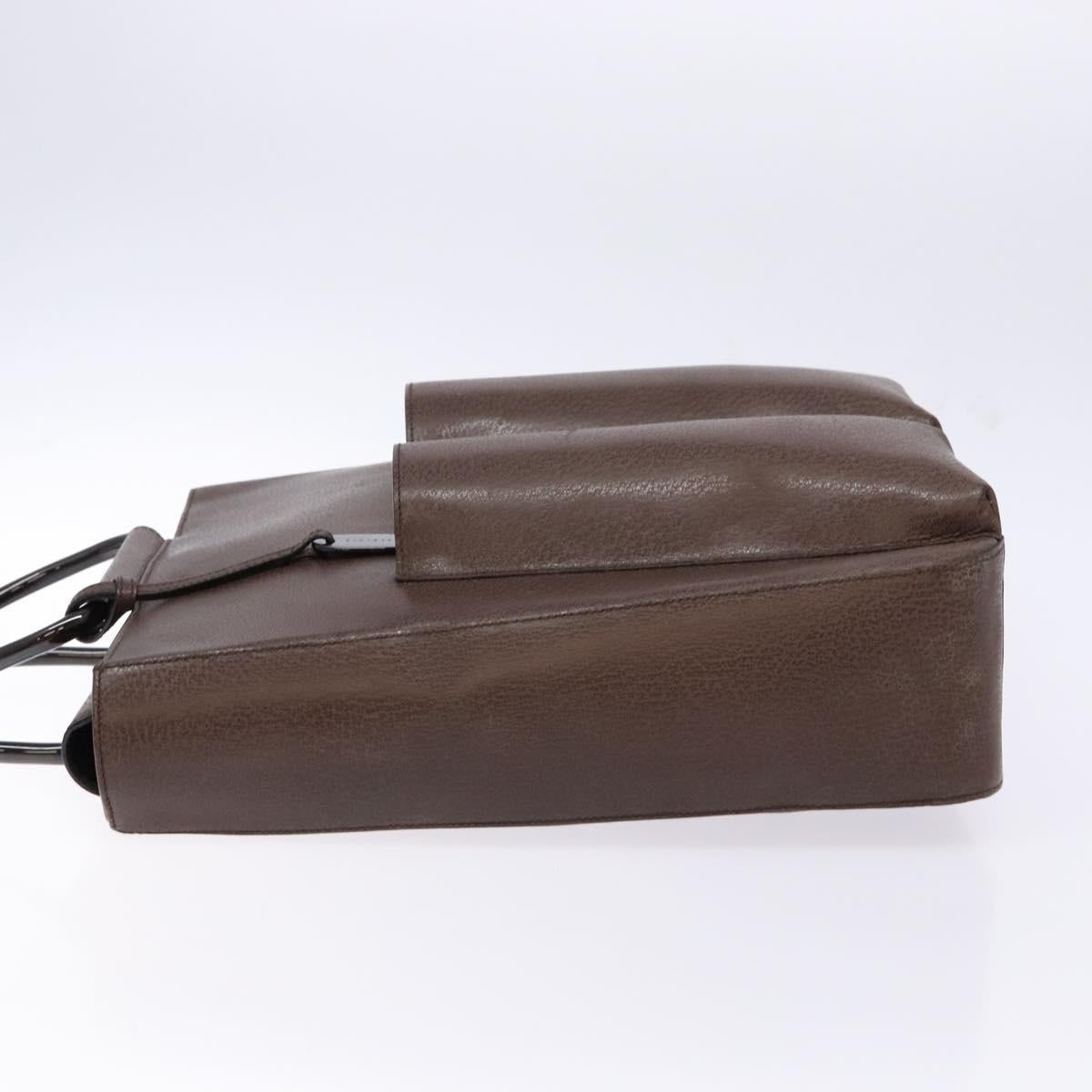 GUCCI Bamboo Hand Bag Leather Dark Brown 002 1118 0462 Auth ep10462