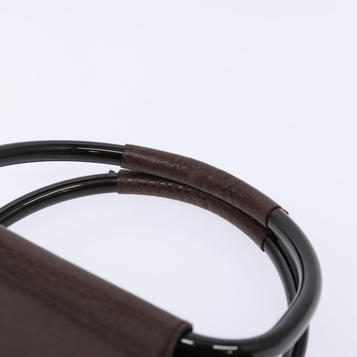 GUCCI Bamboo Hand Bag Leather Dark Brown 002 1118 0462 Auth ep10462