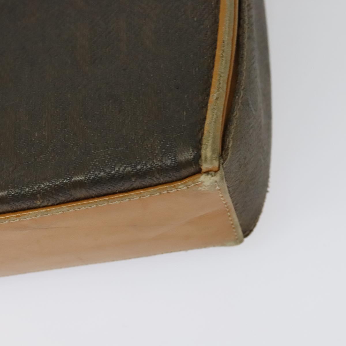 GUCCI Shoulder Bag Canvas Leather Brown Gold Auth ep10464