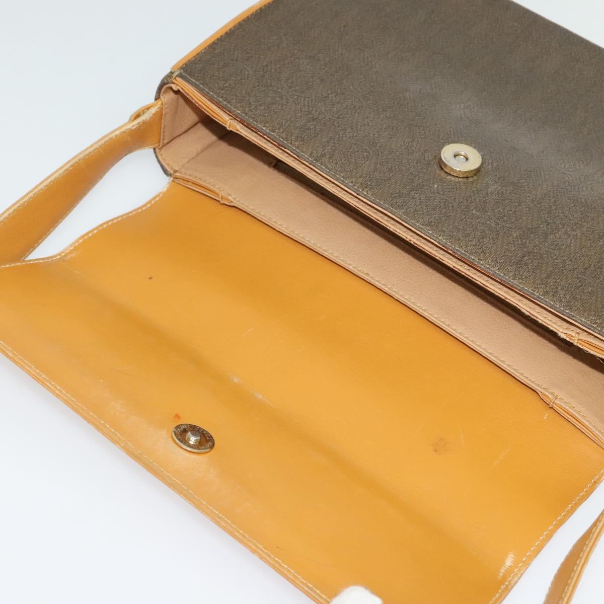 GUCCI Shoulder Bag Canvas Leather Brown Gold Auth ep10464